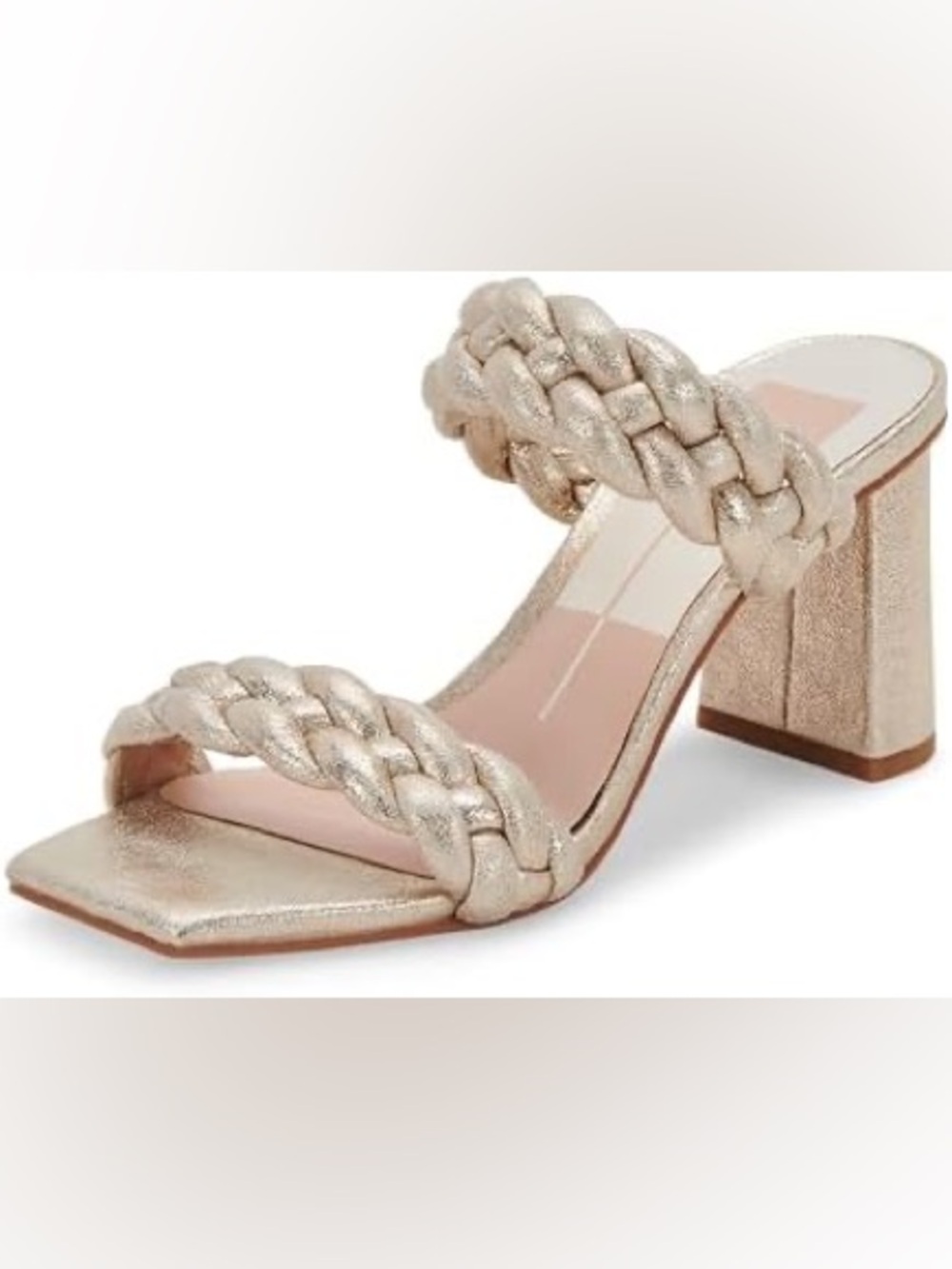 Dolce Vita Like New Paily Braided Two-Band City Sandals 8.5 in Gold